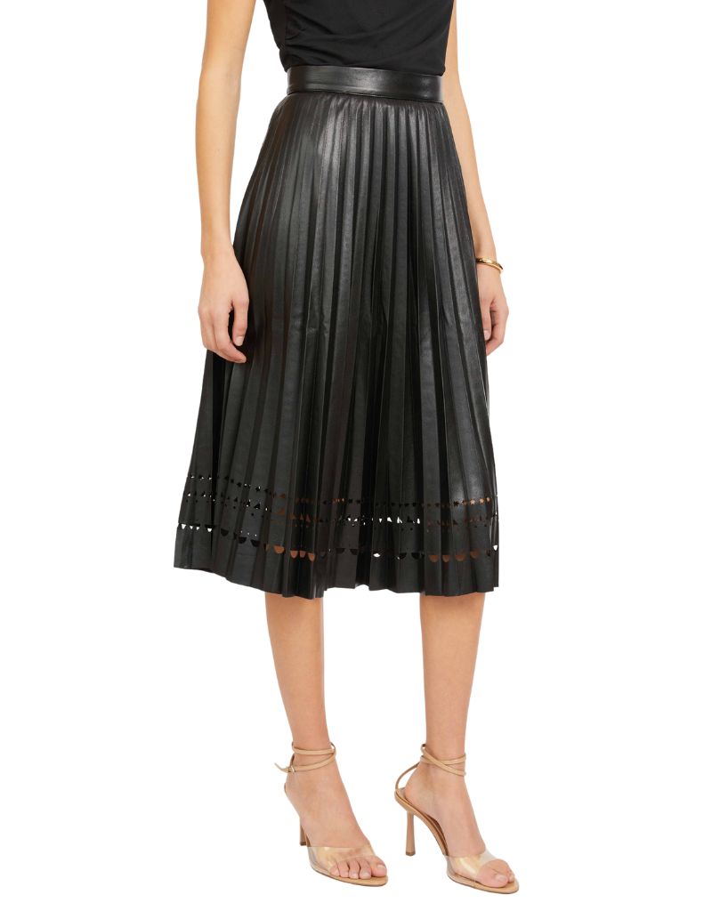 Alana Skirt in Black Vegan Leather