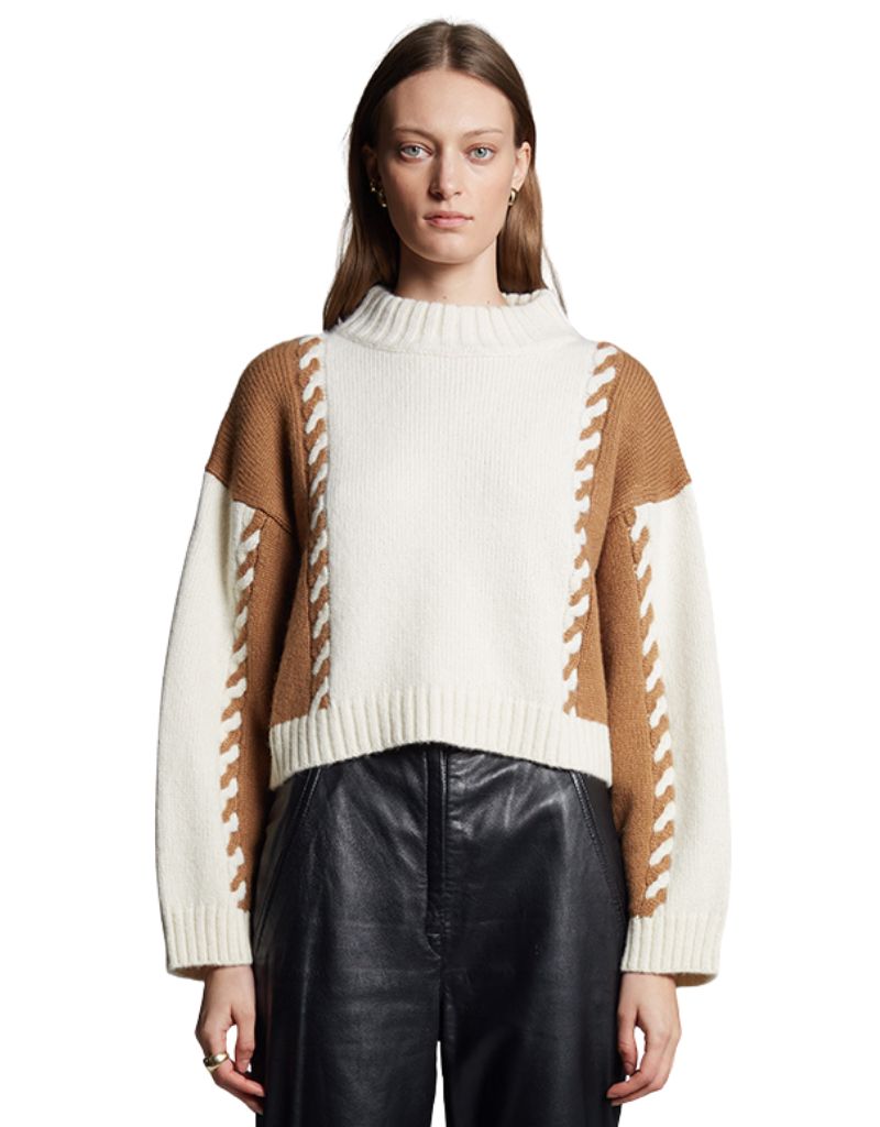 Alexis Sweater Ivory Camel Combo