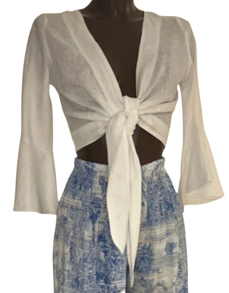 Luisa Positano Orione Top in White on mannequin