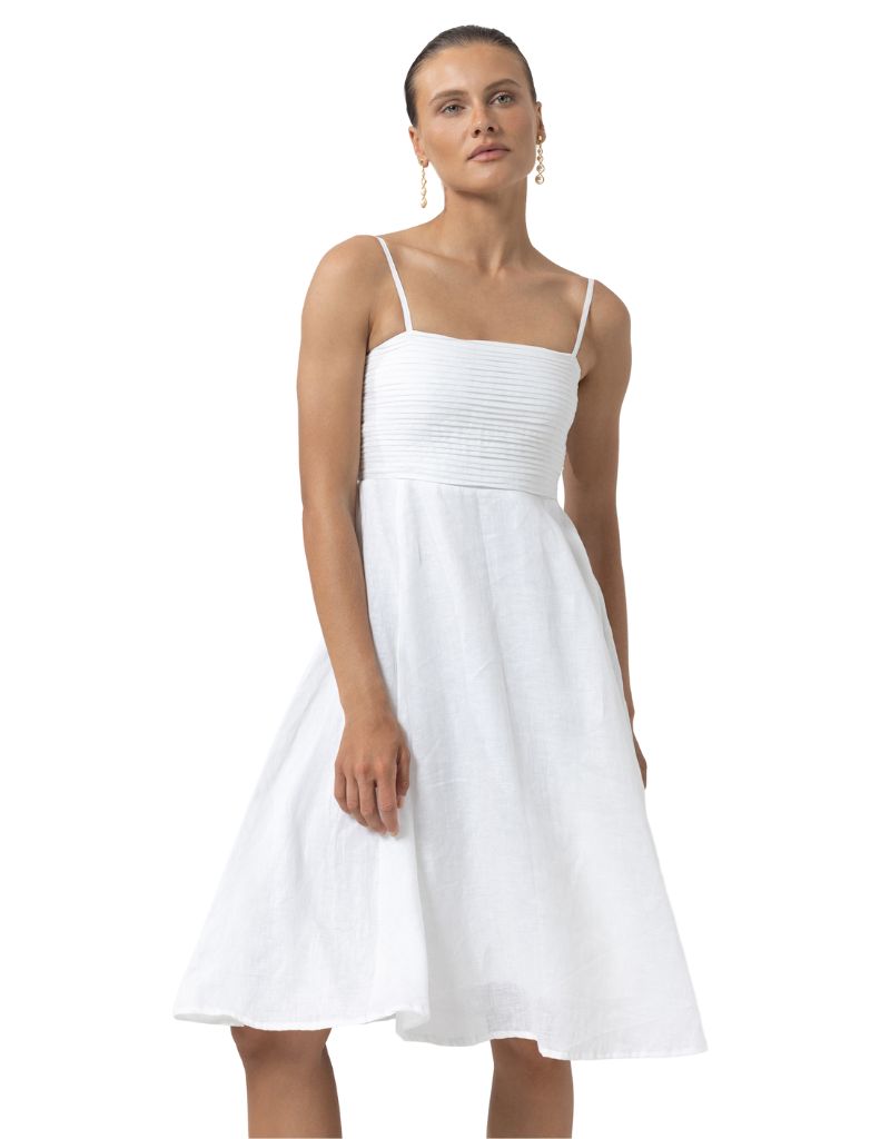 Andee Linen Dress White