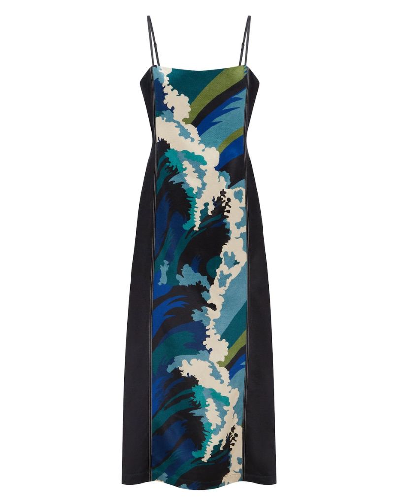 Wave Midi Dress Blue