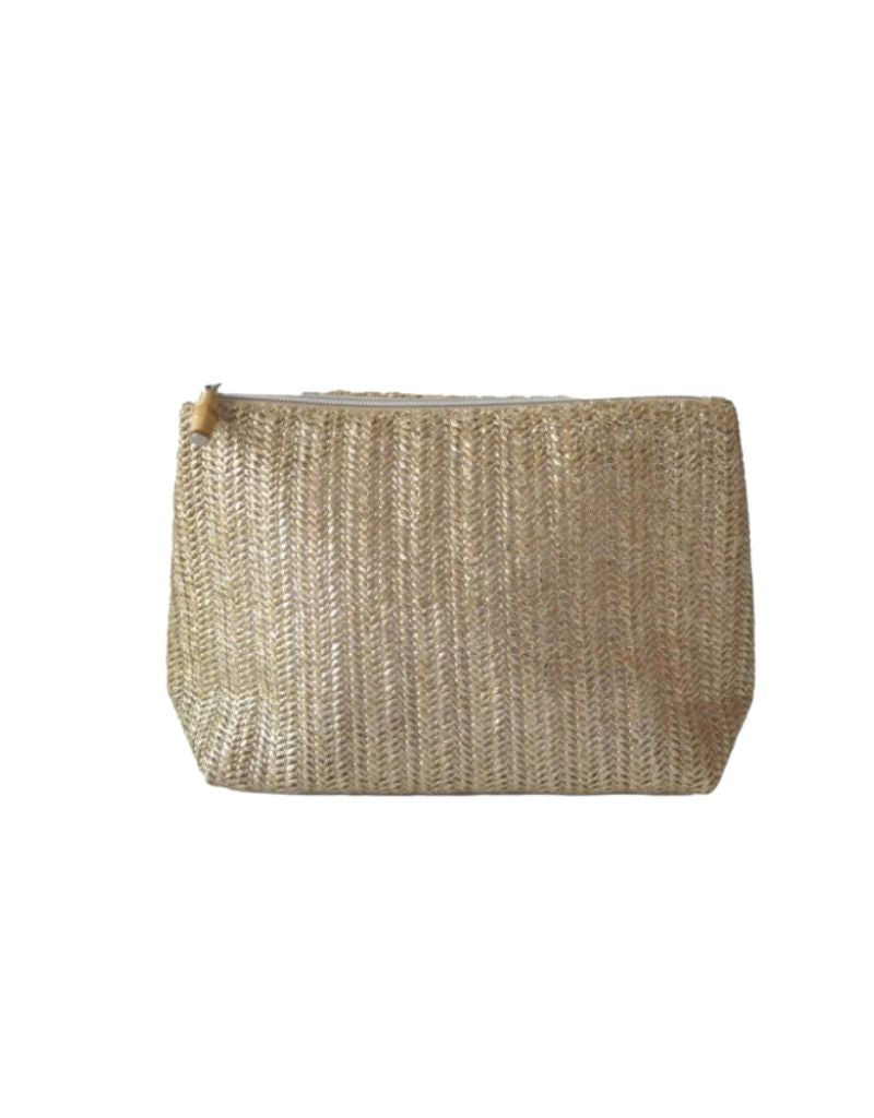 Clutch Straw Metallic Gold