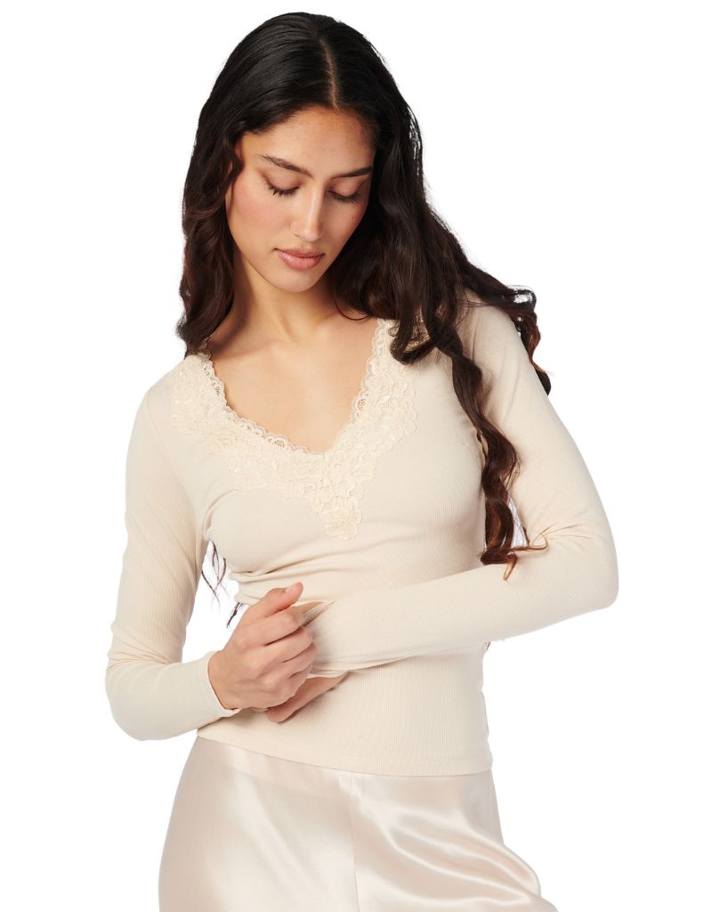 Rooney Rib Knit Top Bone F26