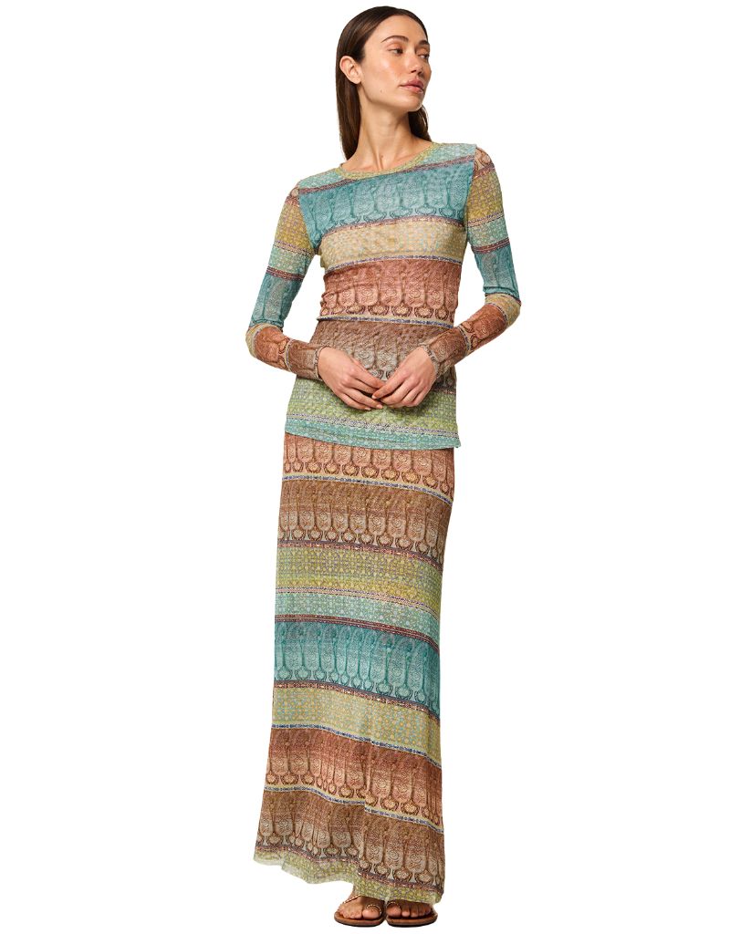 Ekat Skirt Paisley Ombre Mesh