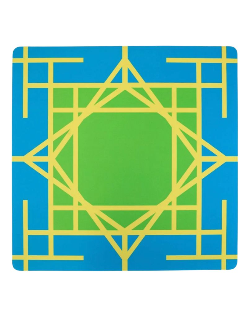 Electric Blue Garden Double-Sided Travel Mahjong Mat