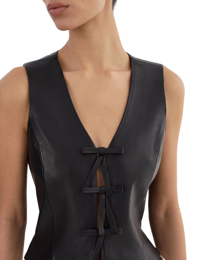 Bastina Black Leather Top