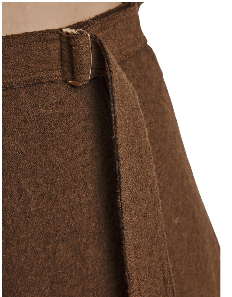 Janka Midi Trapeze Skirt Brown