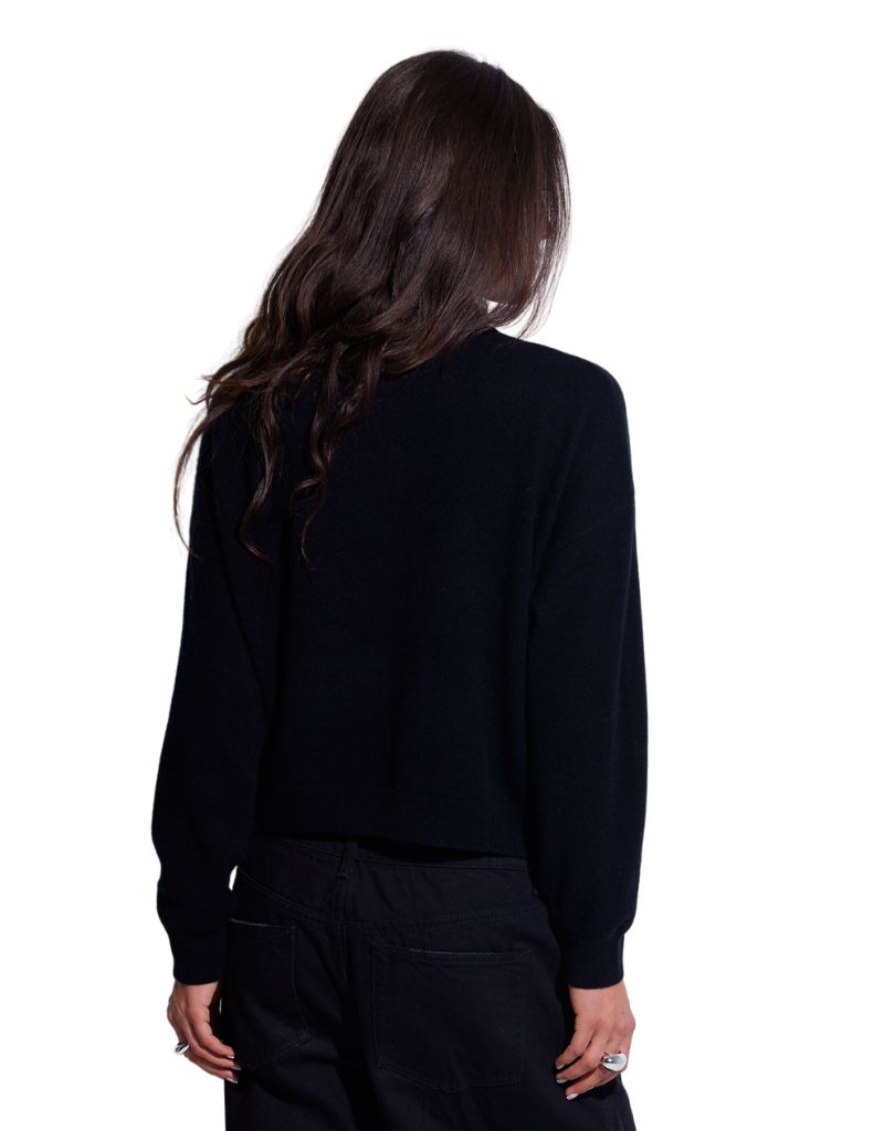 Isola Chunky Mock Neck Black