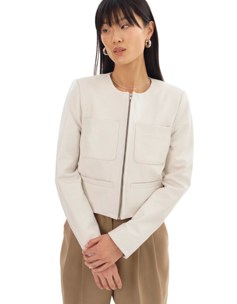 Linette Leather Jacket Whisper White