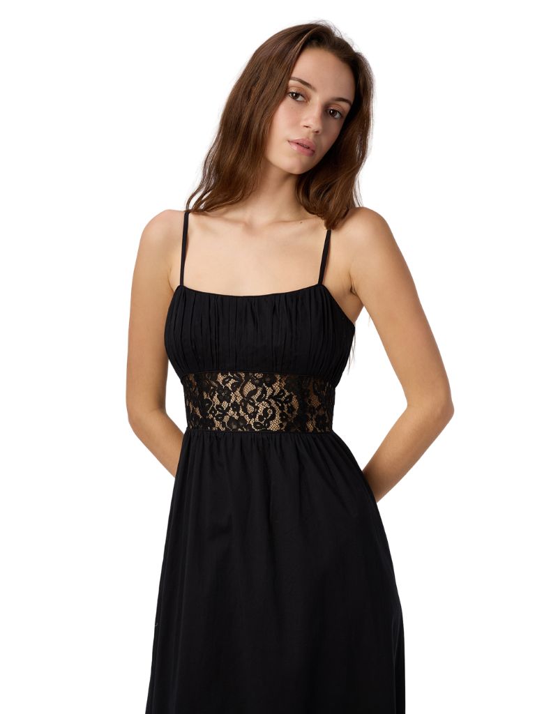 Octavia Cotton Dress Black