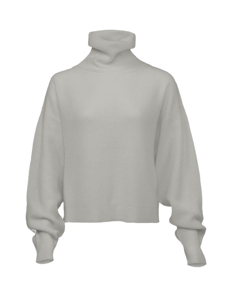 Ember Wide Sleeve Polo Neck Sweater Buff