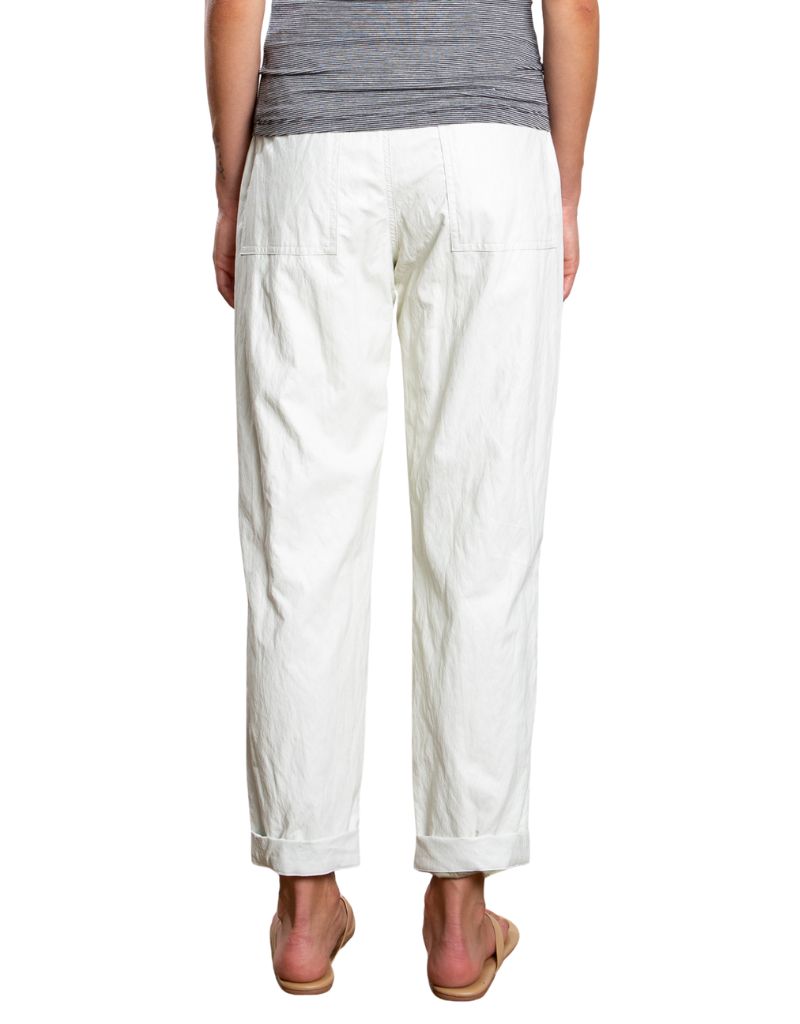 Claire Pant in Faux Leather Ivory
