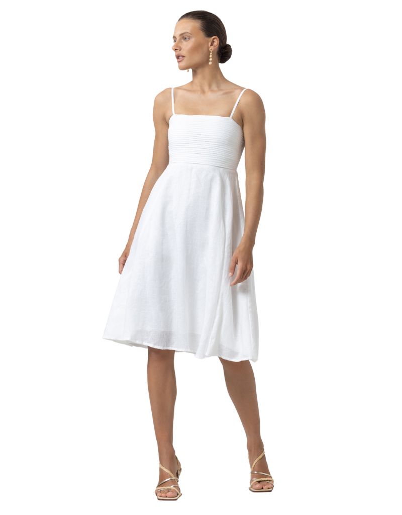 Andee Linen Dress White