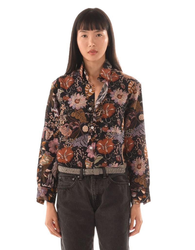 The Belle Silk Blouse Midnight Fantasy