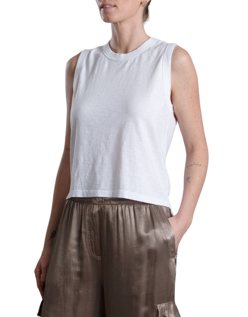 Liv Tank in Supima Slub White