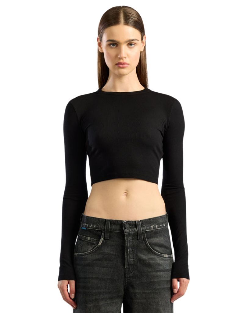 Verona Crop Shirt Jet Black