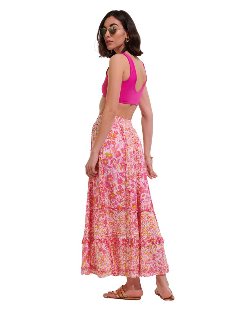 Long Skirt Amanda V & V Crep Pink Nuances