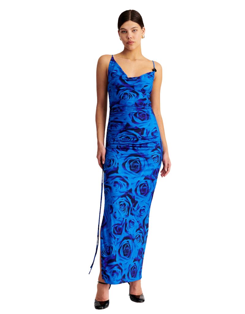 Verona Cowl Neck Maxi Blue Rose