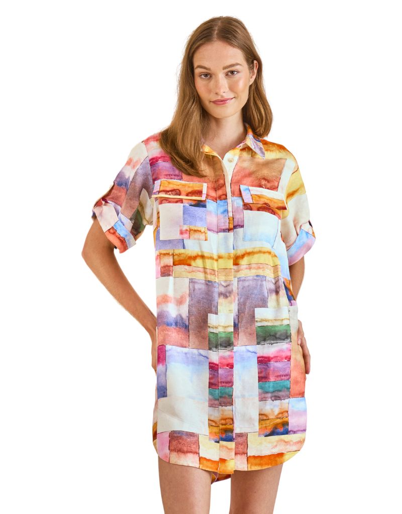 Nicole Dress Watercolor Mosaic