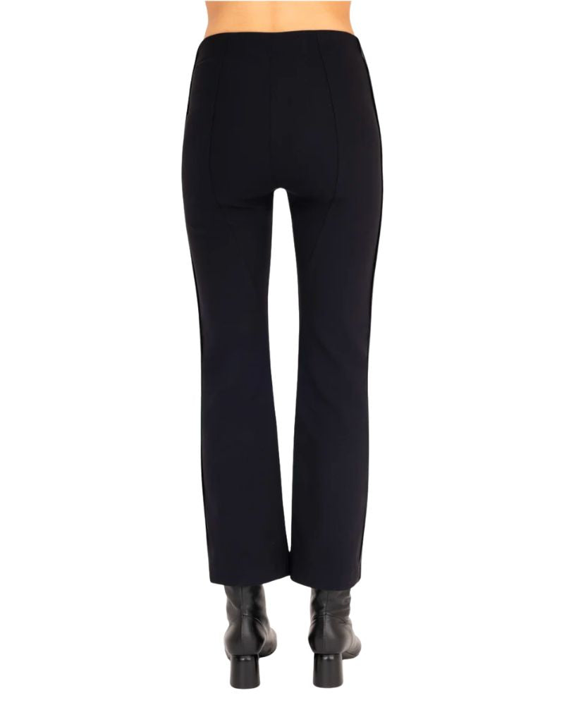 Elan Tech Stretch Cropped Trouser With Vegan Leather Piping F26