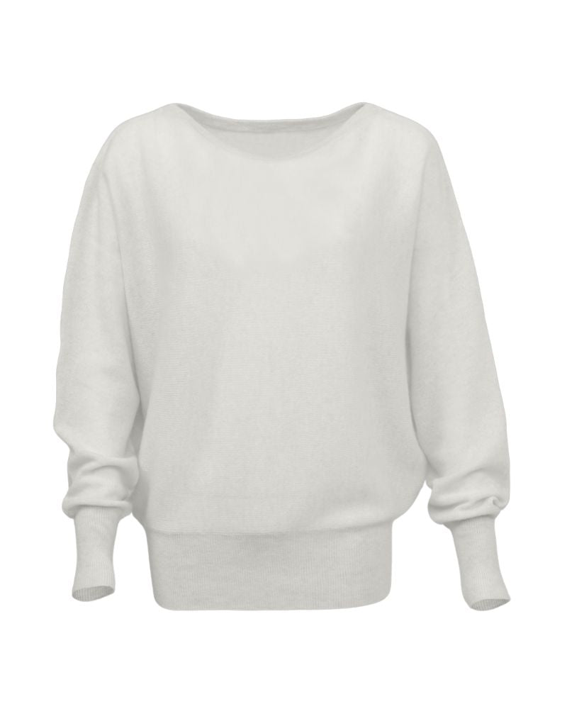 Alaia Boat Neck Sweater Natural White