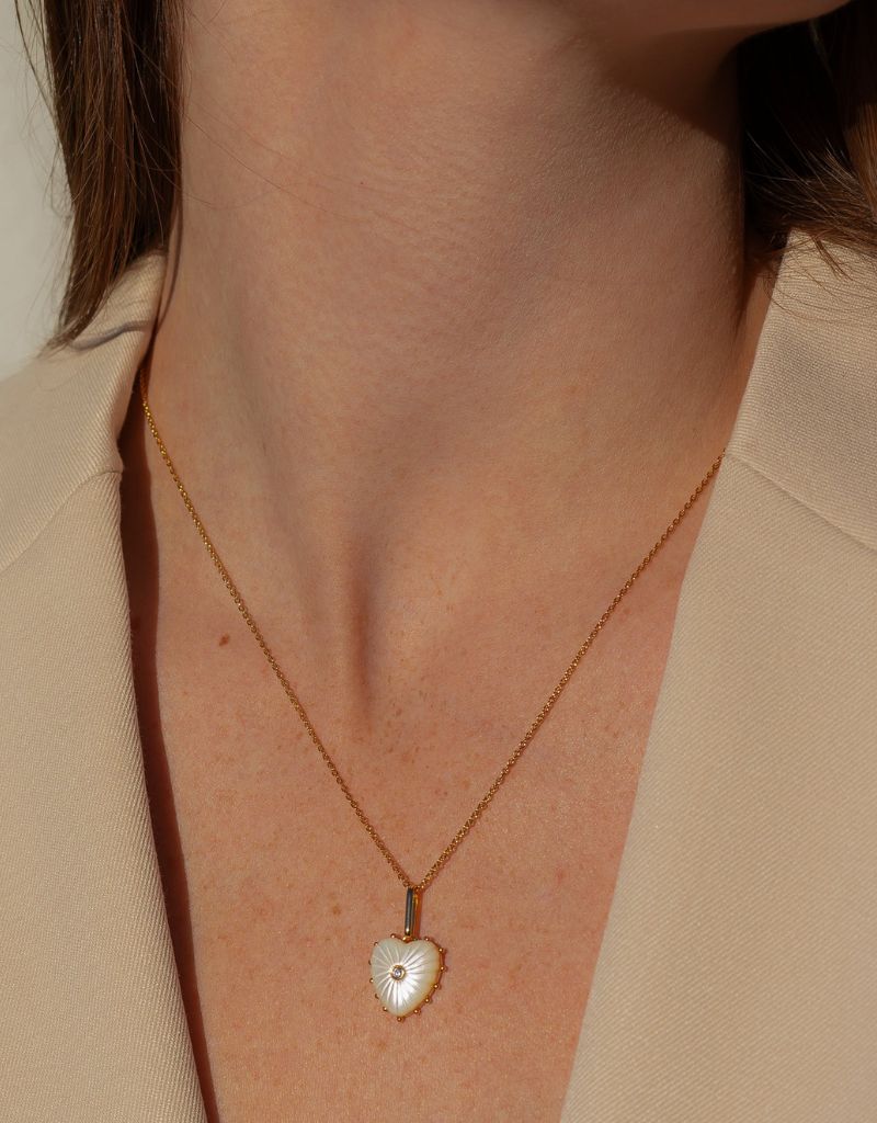 Isabel Mother Of Pearl Heart Charm