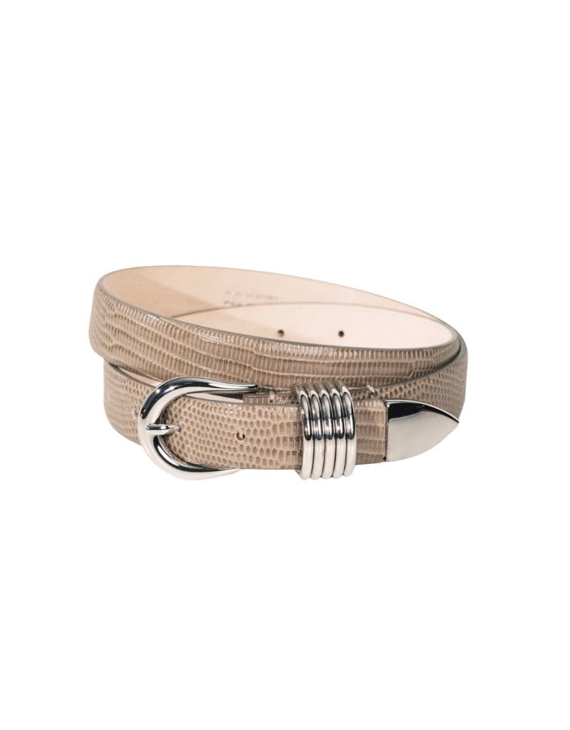 Hollyhock Matte Lizard Belt Grey Silver