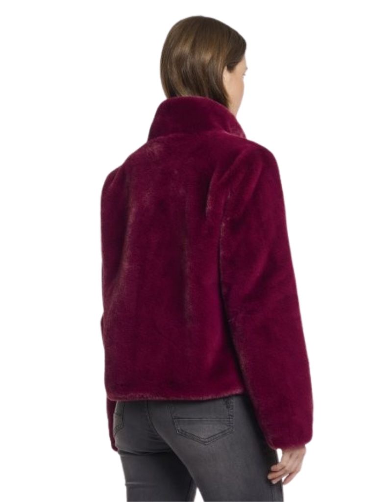 Vie Single Breasted Faux Fur Jacket Sugar Plum