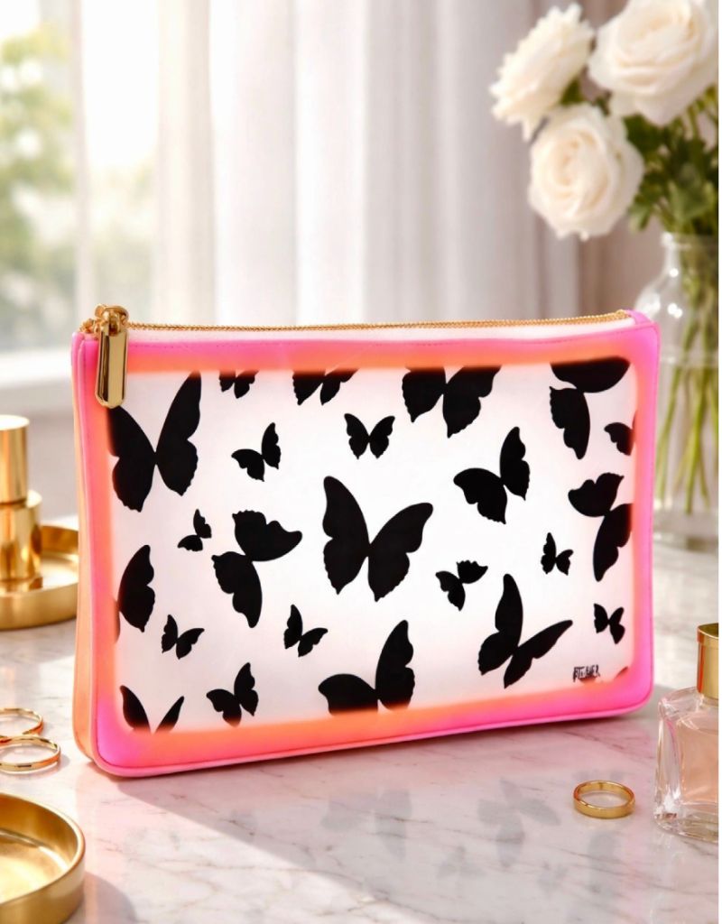 Noir Bloom Medium Makeup Bag Travel Case