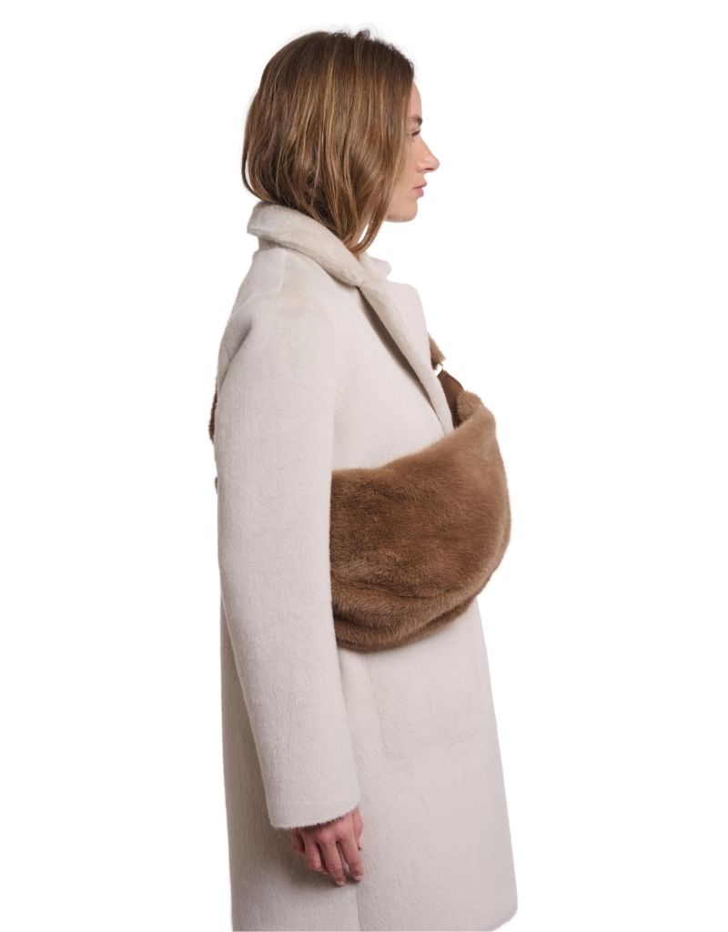 Nayla Faux Fur Crossbody Bag Toast