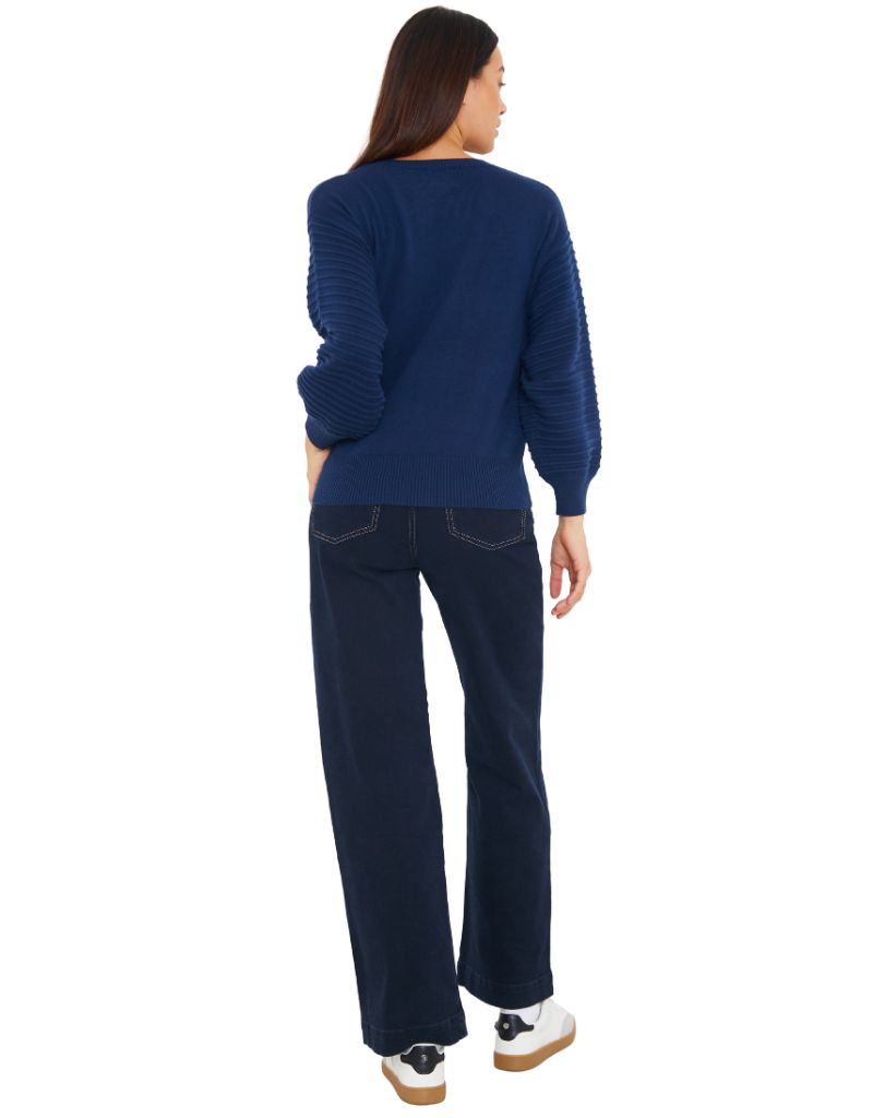 Wispr Textured Balloon Sleeve Crew Hello Sailor
