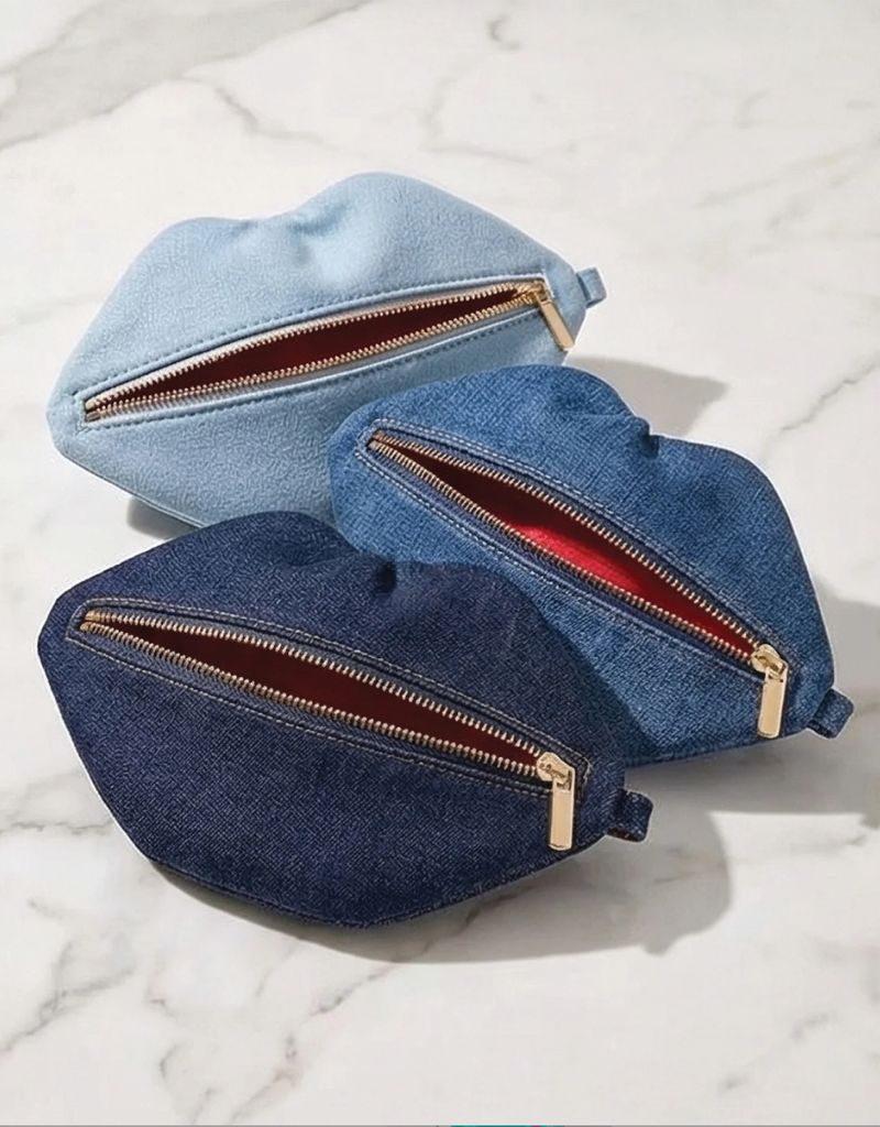 The Blake Deep Blu Denim Lip Pouch