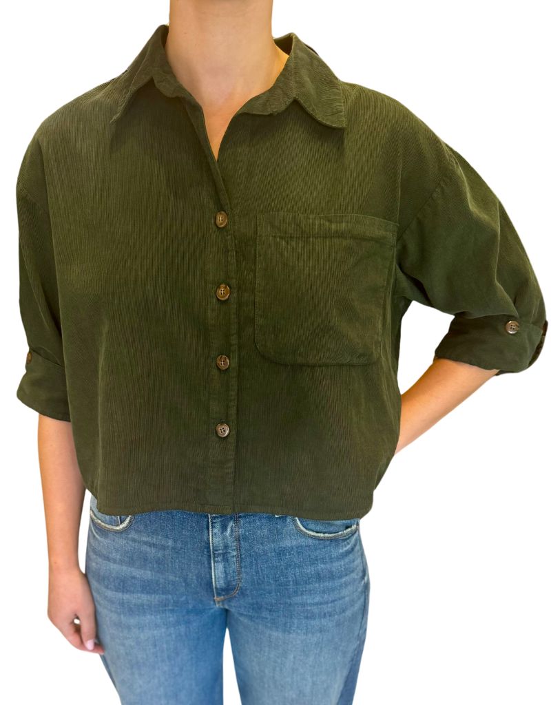 Aura Top Corduroy Myrtle Green