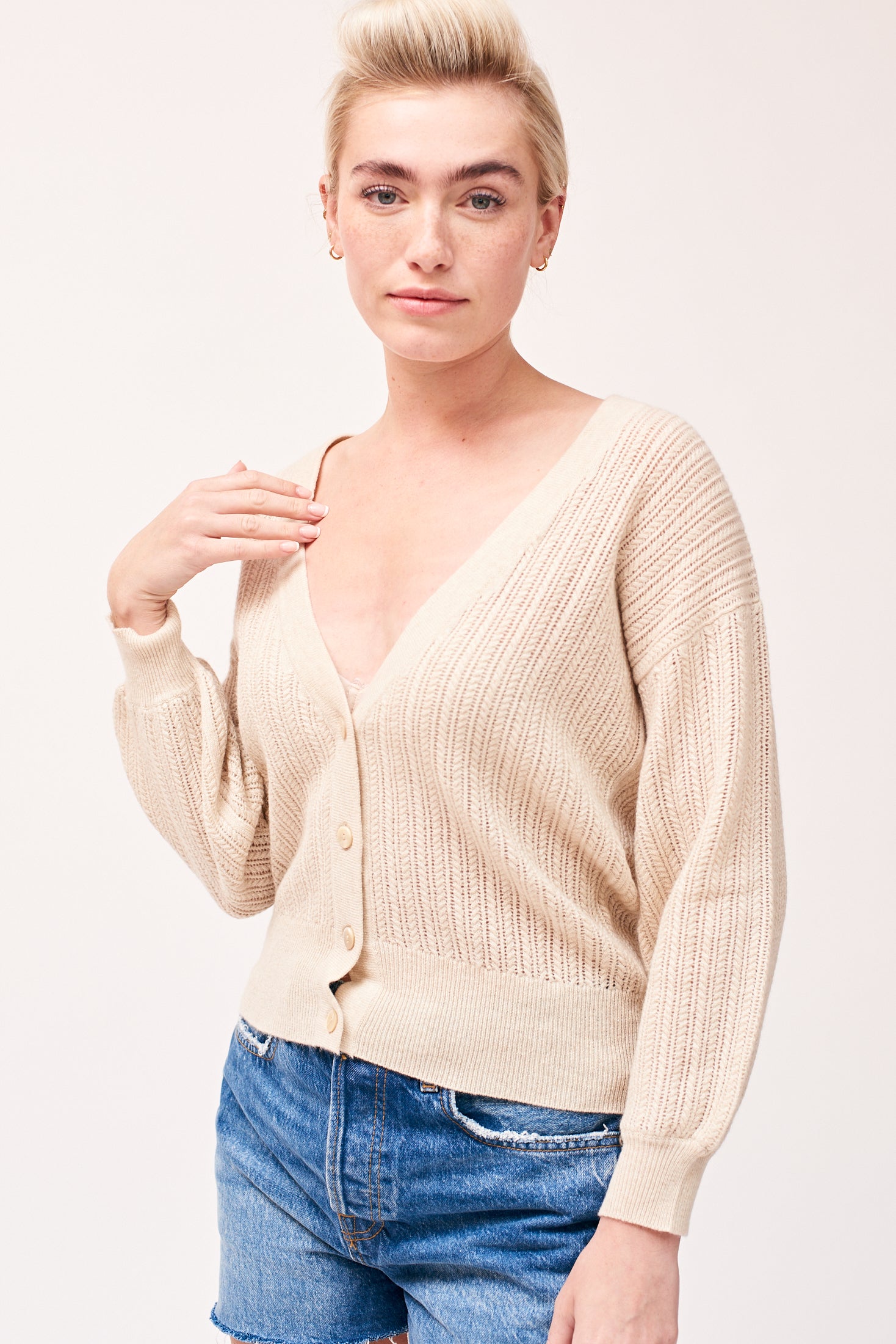 Open Cardigan Oatmeal