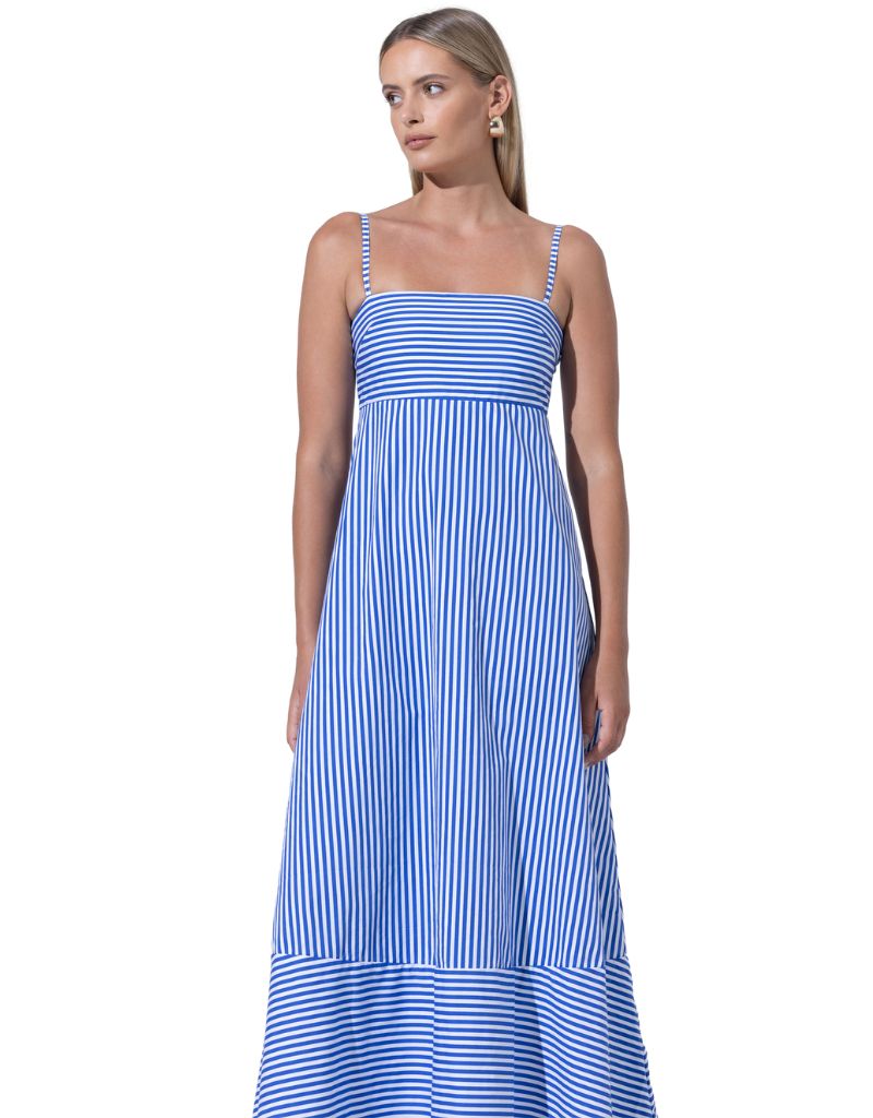 Anita Poplin Maxi Dress Lapis