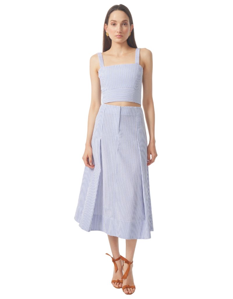 Kyra Skirt Blue Seersucker