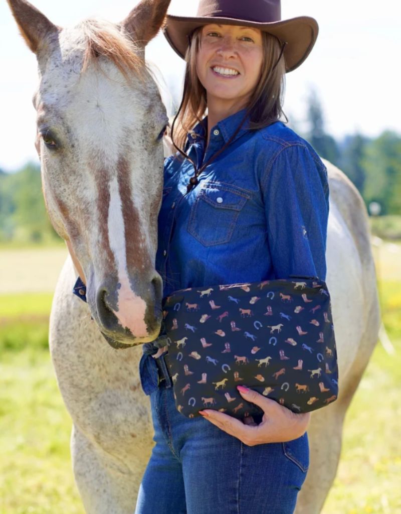 Medium Zipper Pack Western Equestrian Matte Black