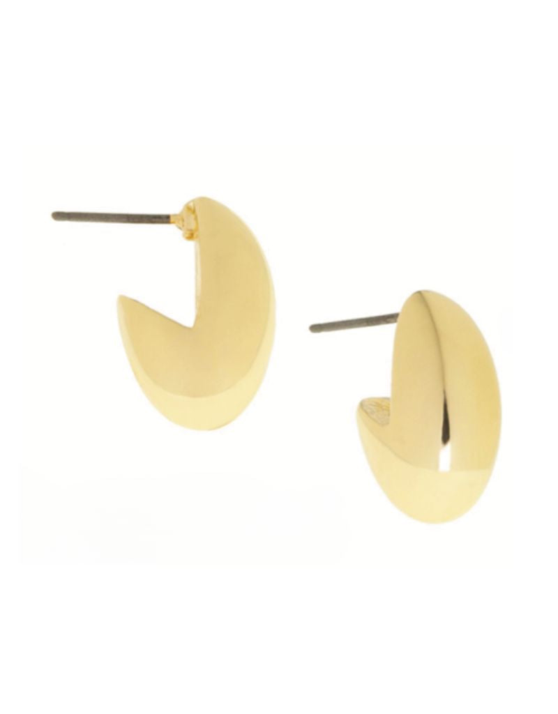 3554E Gold Elongated Bean Post Earring