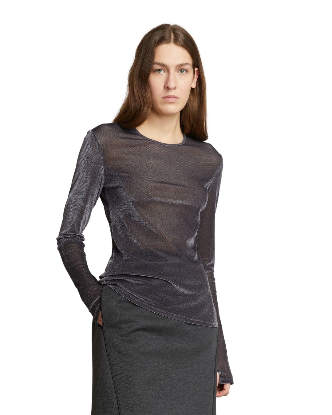 Labano Knitted Blouse Dark Grey