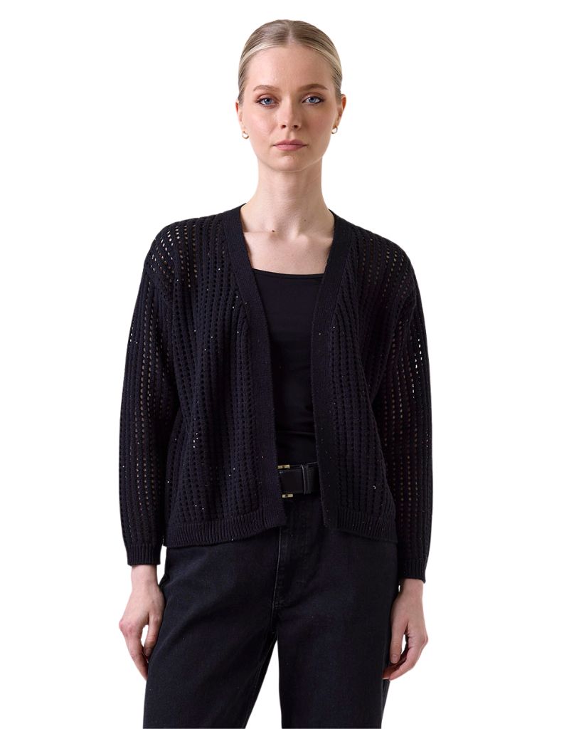 Wispr Astrid Sequin Cardigan Black