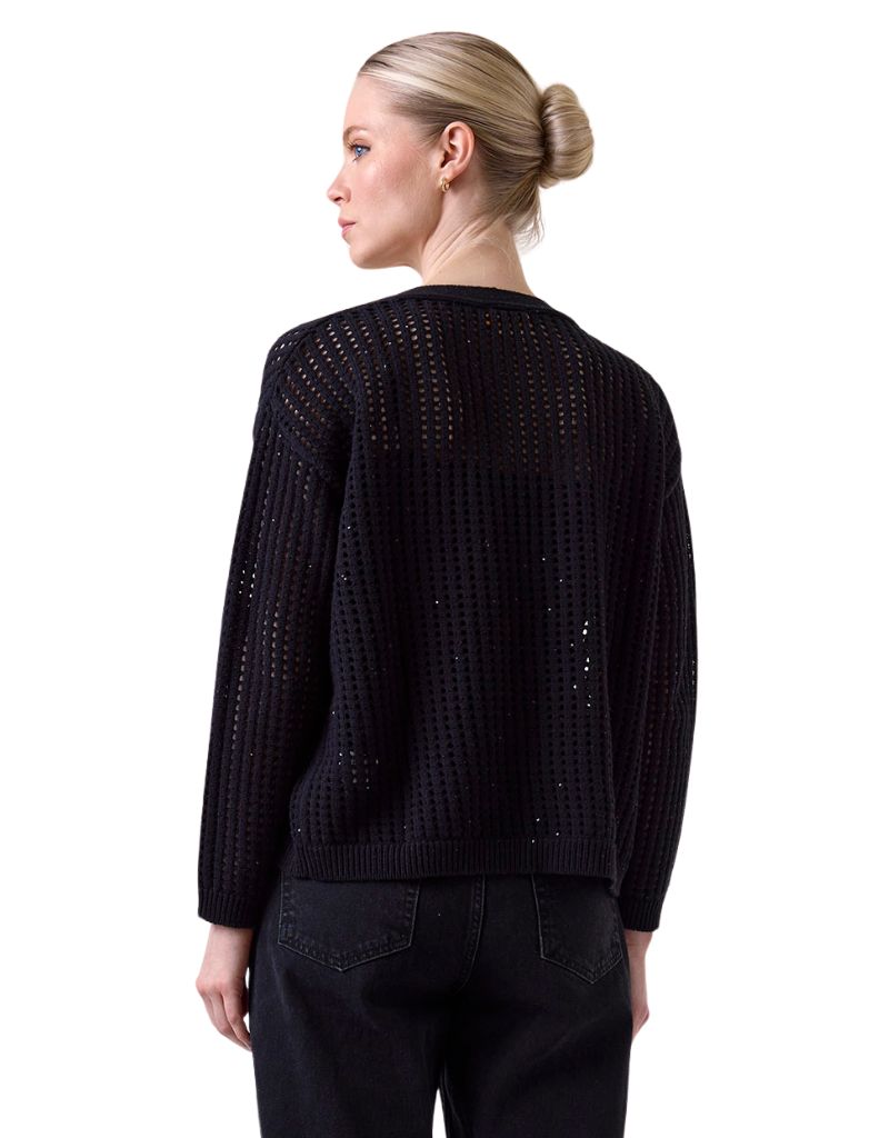 Wispr Astrid Sequin Cardigan Black