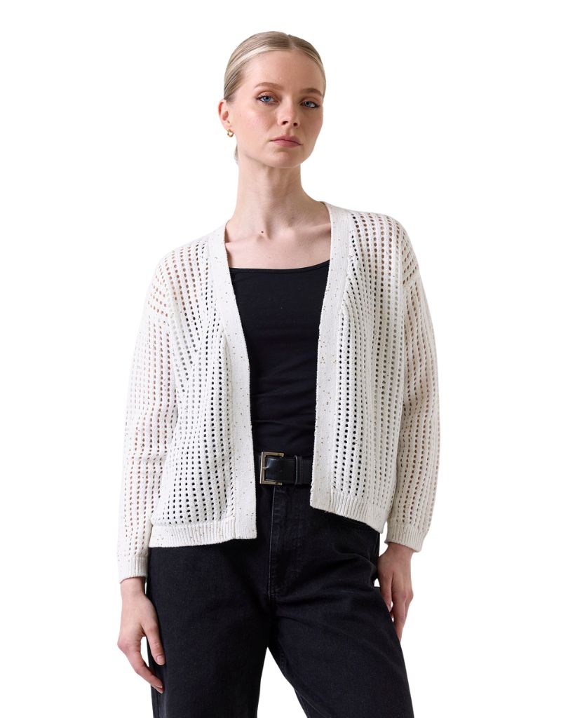 Wispr Astrid Sequin Cardigan Ivory