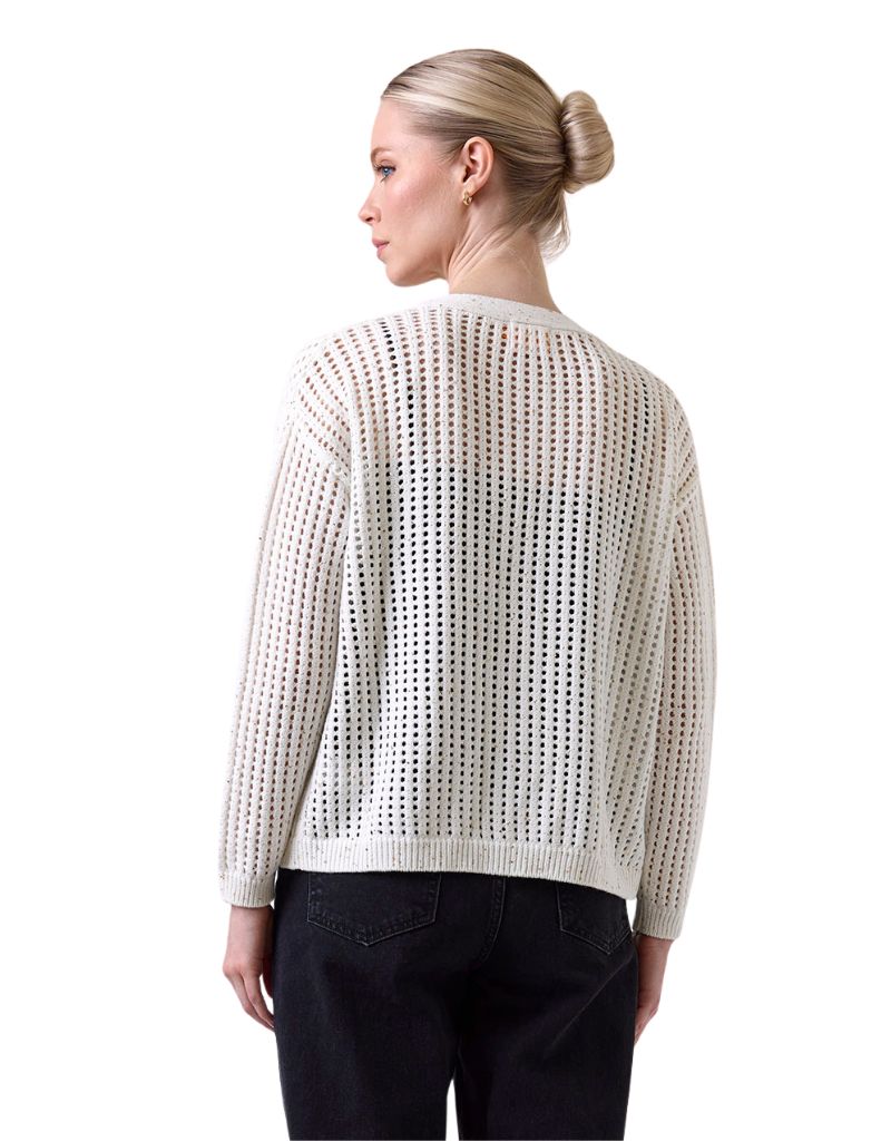 Wispr Astrid Sequin Cardigan Ivory