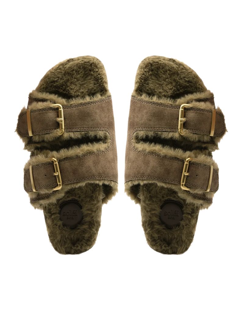 Birch Two Strap Sandal Clog Olive F26