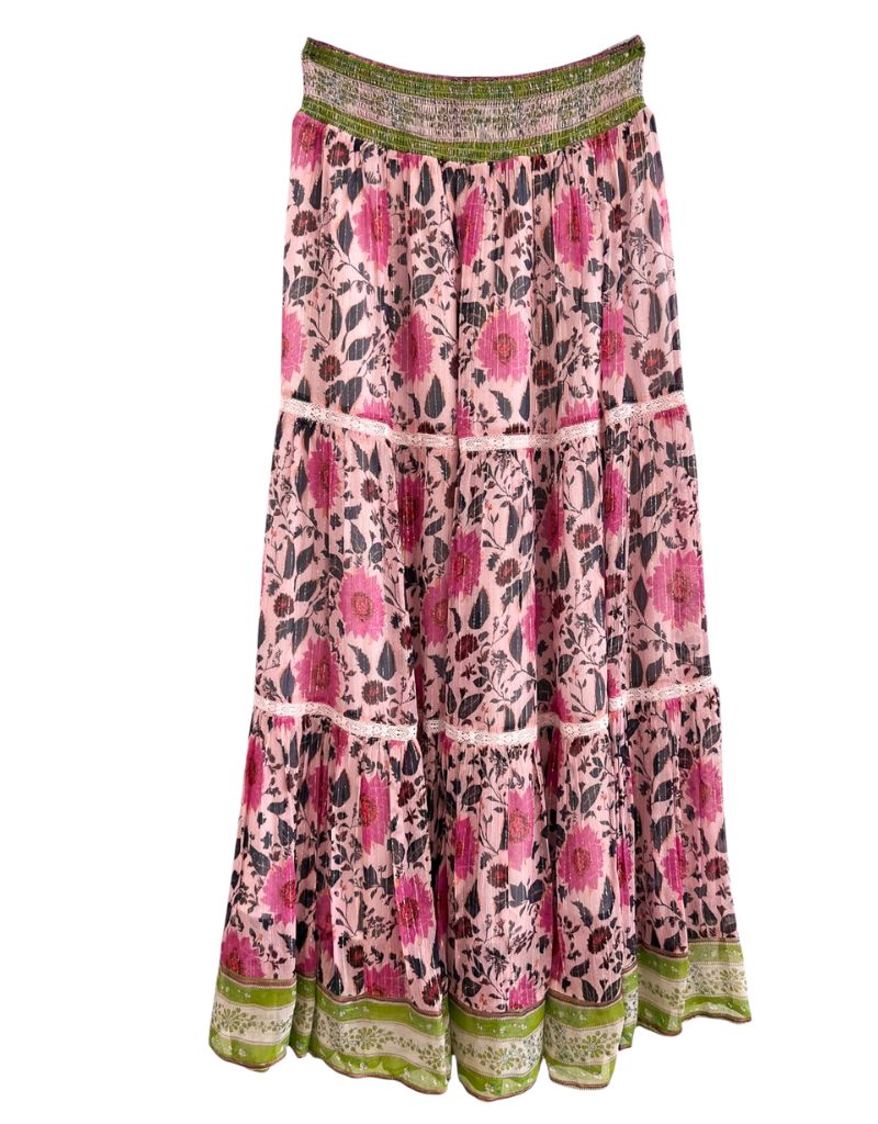 Bell Marni Maxi Skirt Chiffon Lurex Stripe 13