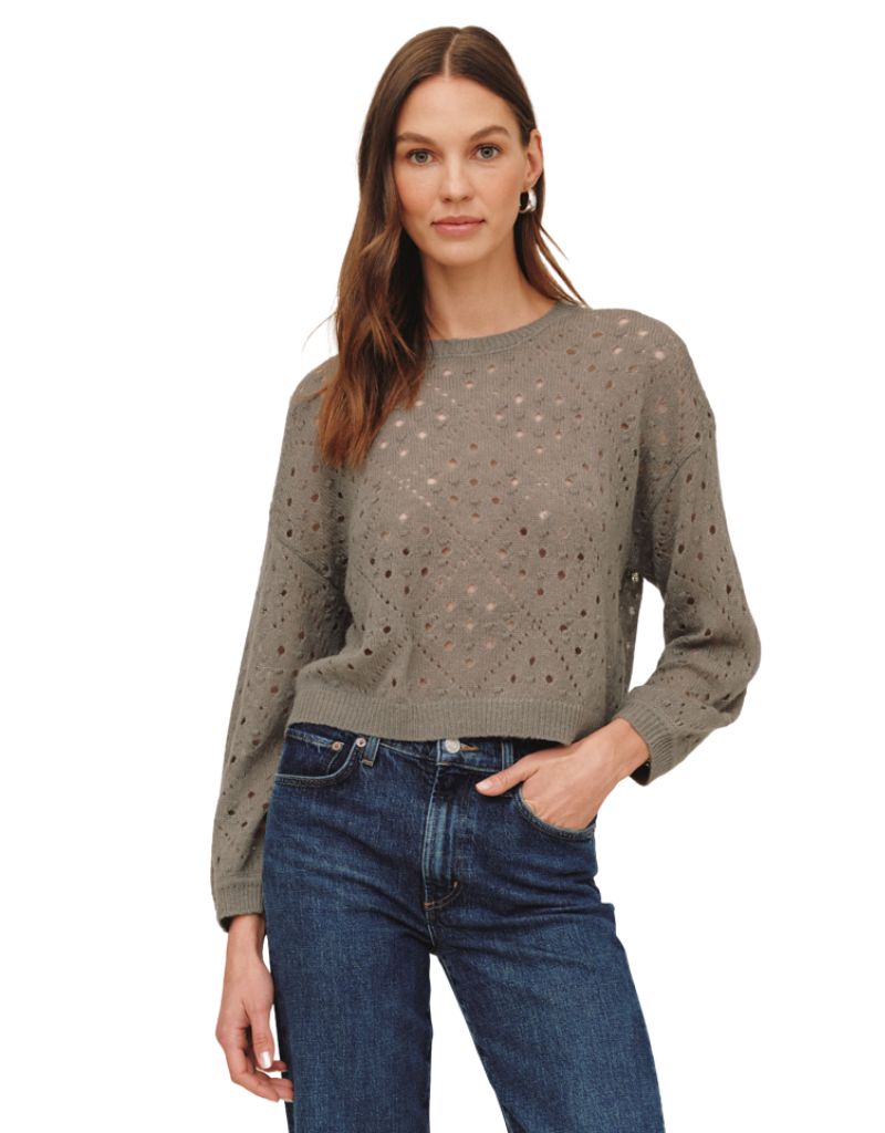 Bella Dahl Balloon Sleeve Sweater Shadow Moss