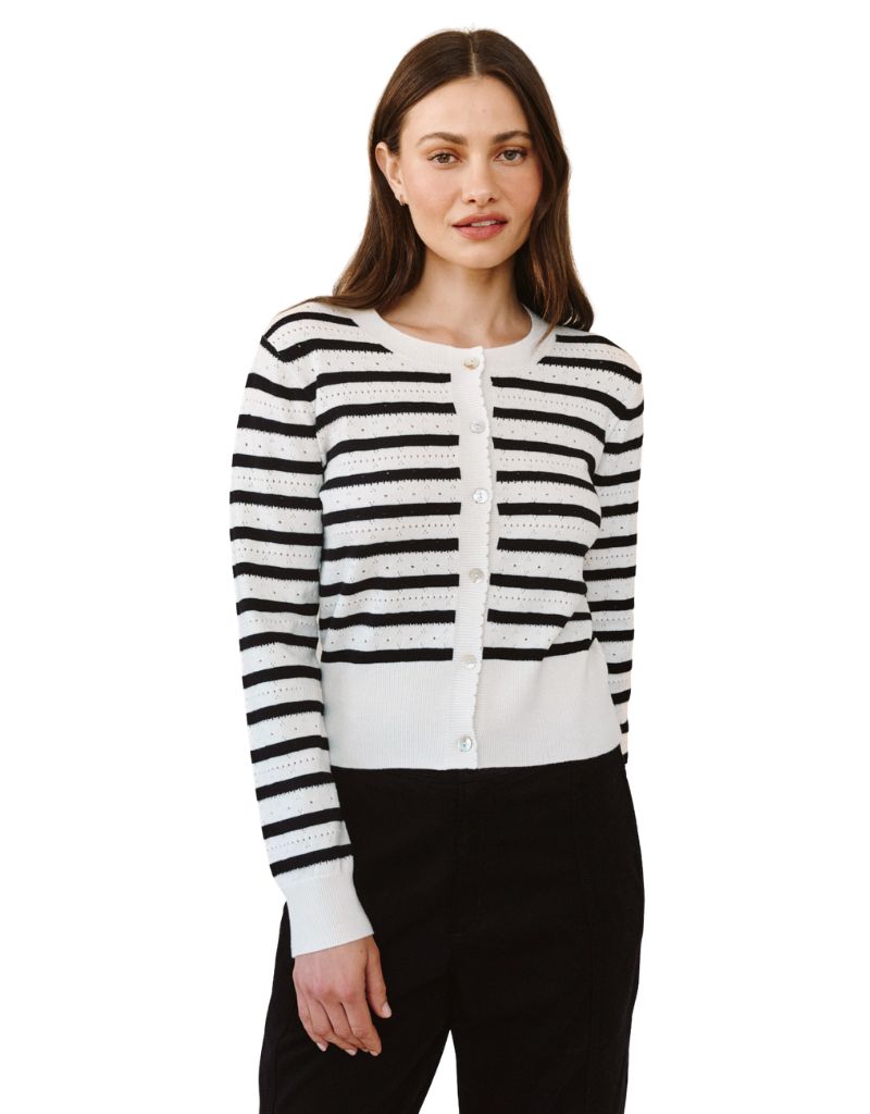 Bella Dahl Fitted Cardigan Cherie Stripe