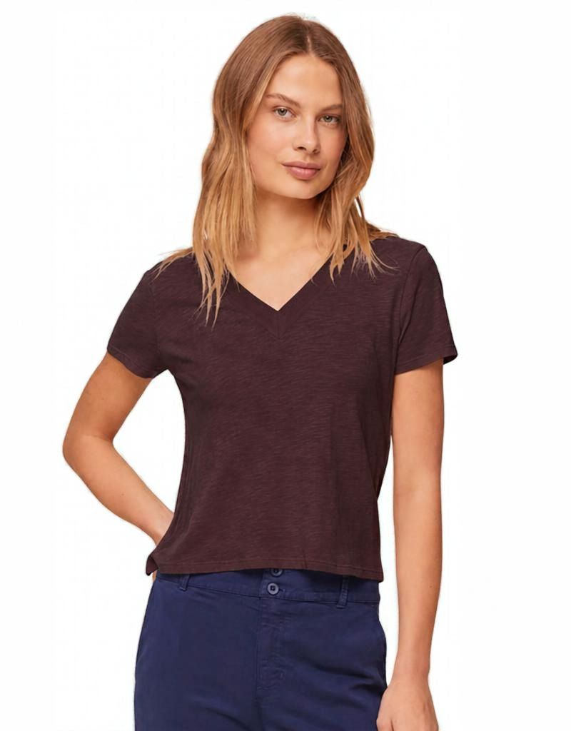 Bella Dahl V-Neck Tee Dark Chestnut 