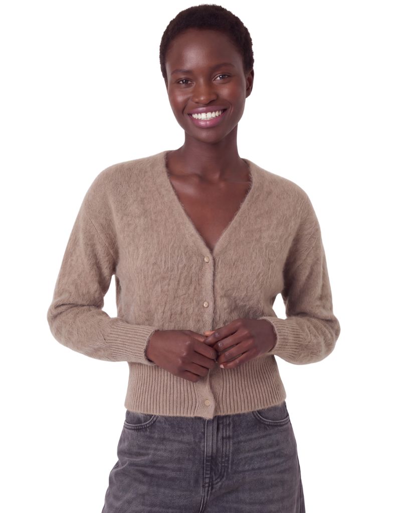 Brodie Brushed Cashmere Cardi Pier