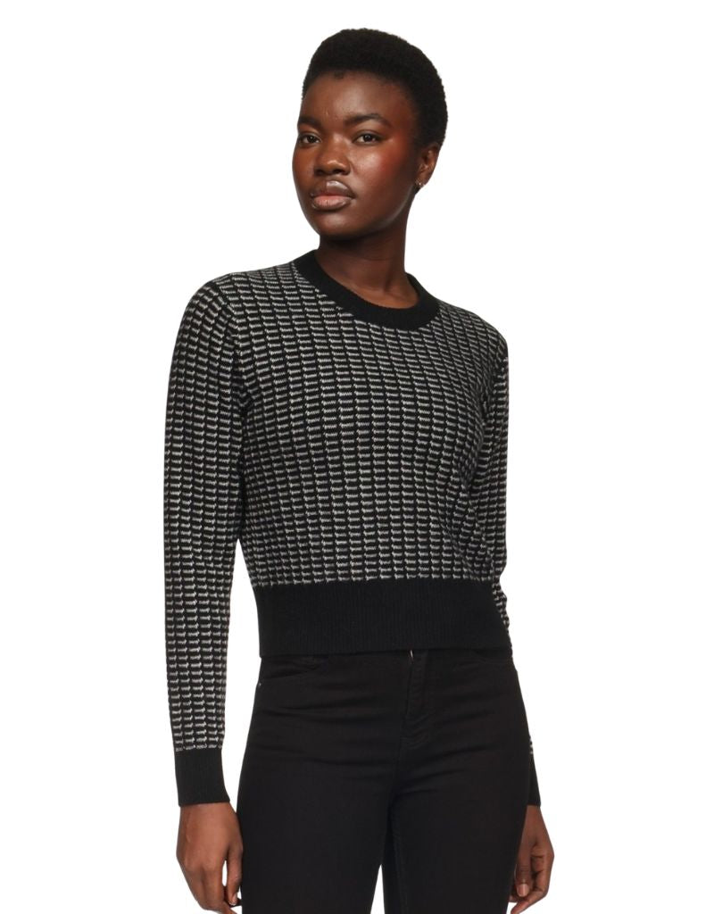 Brodie Etheral Stitch Crew Black Organic White